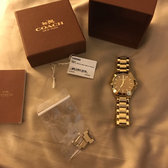 Coach Gold Tristen Tiger Eye Dial Watch - Picture 5 of 8